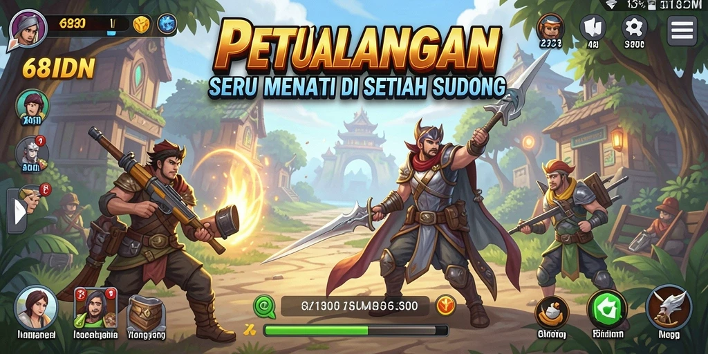 Tampilan gameplay seru di dunia petualangan 68IDN.