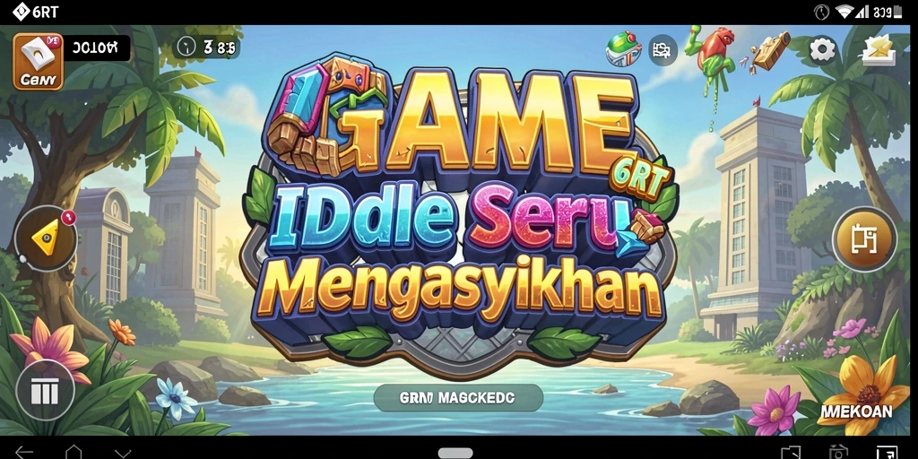 Screenshot gameplay 6RT menunjukkan karakter mengumpulkan sumber daya dalam mode Idle.