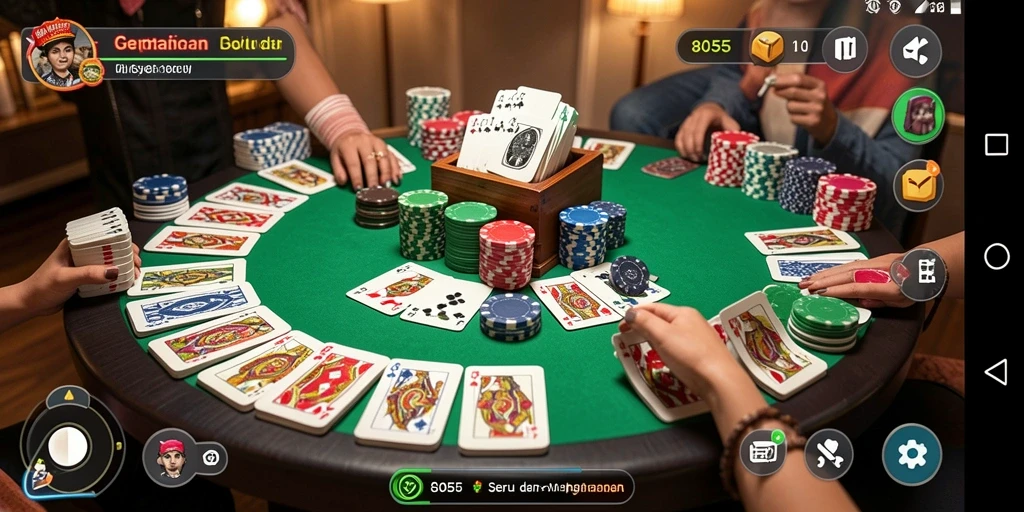 Tampilan gameplay seru dalam permainan Gaple 8055.