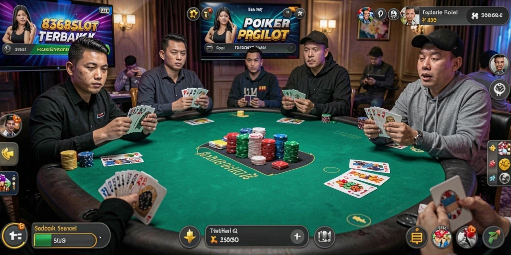 Tampilan gameplay Poker yang mendebarkan di 8368SLOT.