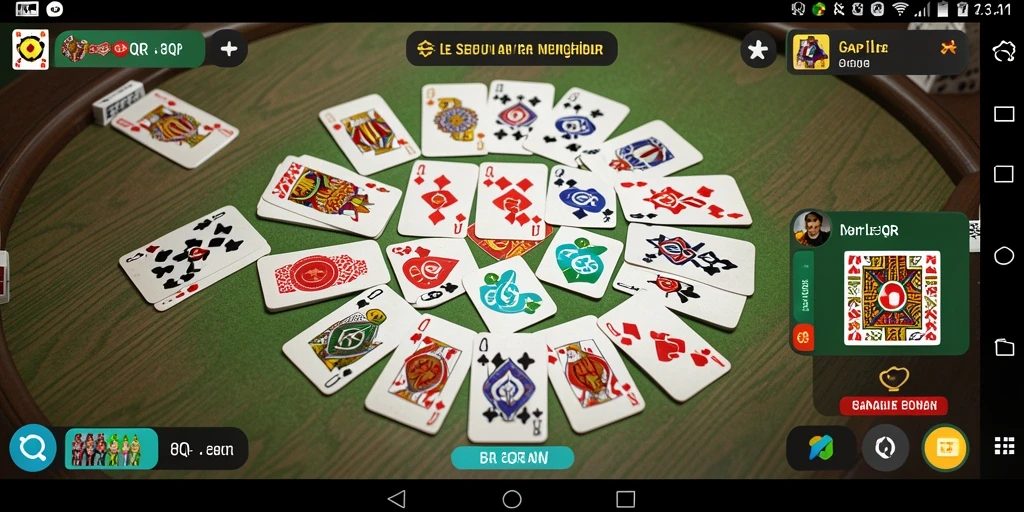 Tampilan gameplay Gaple seru di 8QR dengan pemain yang berinteraksi.