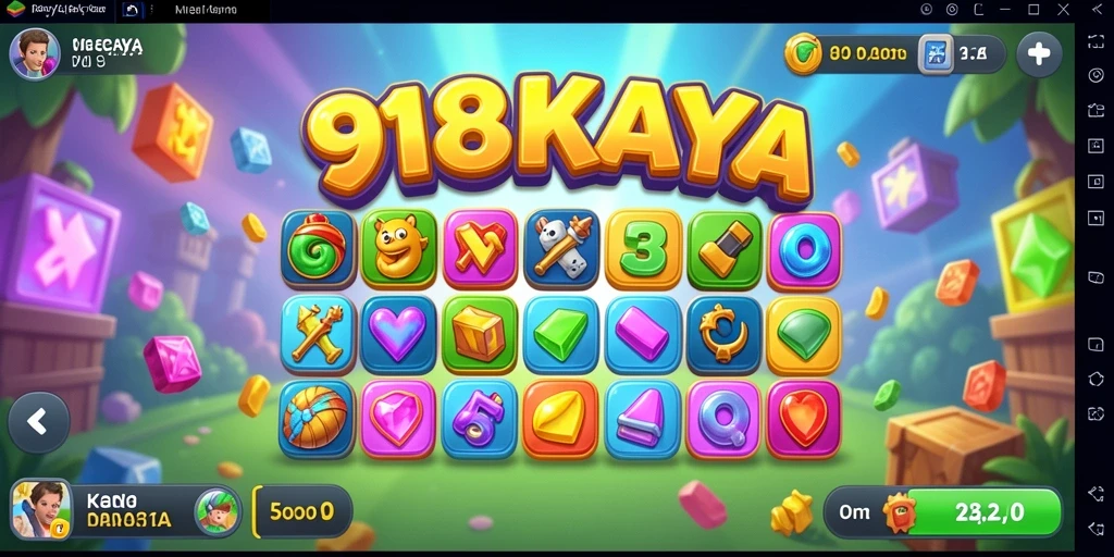 Screenshot gameplay seru dari 918KAYA dengan tantangan Match-3.