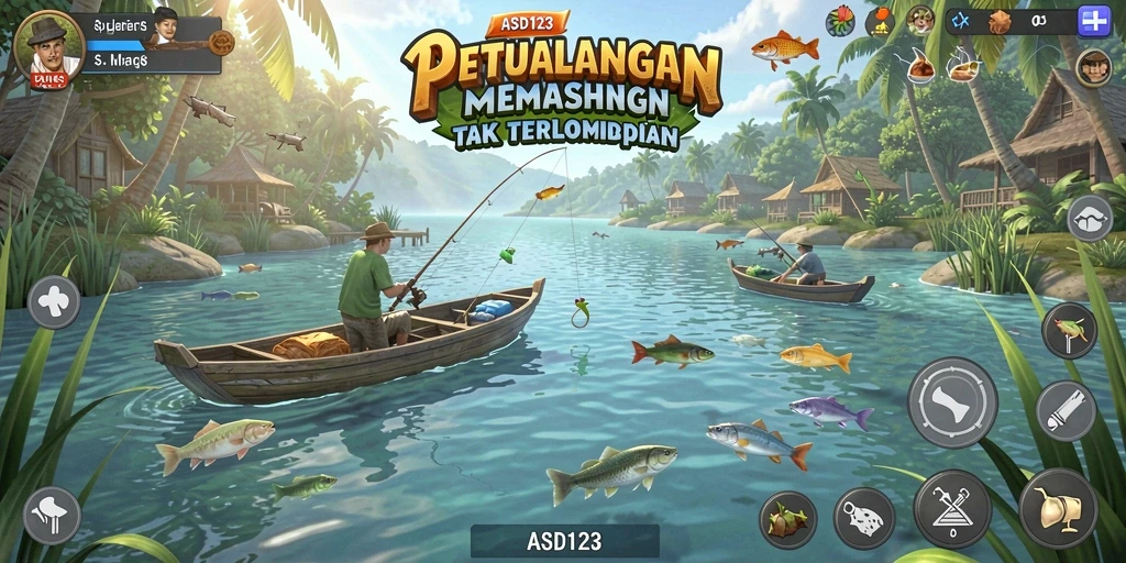 Tampilan gameplay ASD123 yang memukau dengan aksi memancing yang seru.