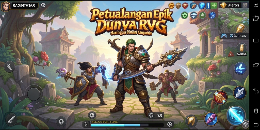 Tangkapan layar menunjukkan aksi seru gameplay RPG BAGINTA168.