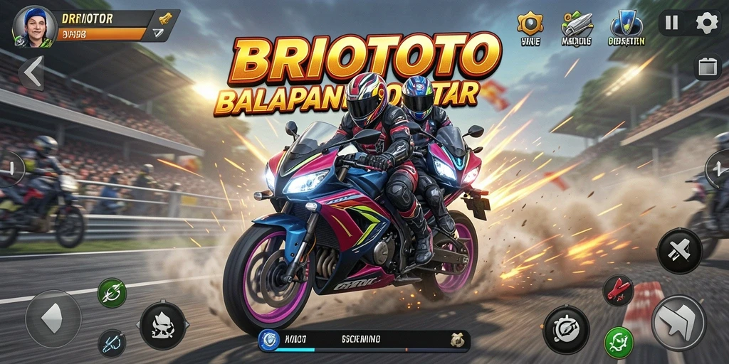 Gameplay seru balapan motor di BRIOTOTO.