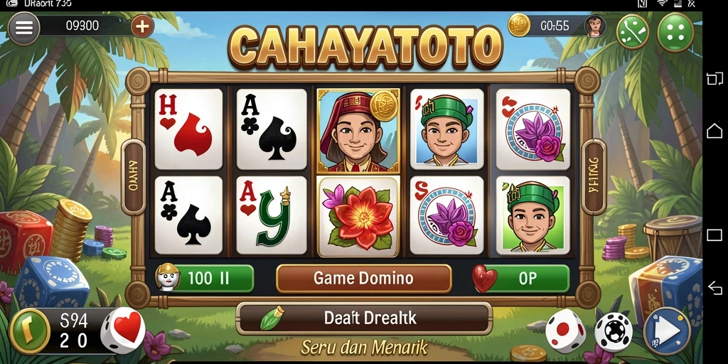 Tampilan gameplay seru di CAHAYATOTO dengan domino.