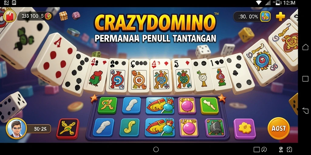 Screenshot utama CRAZYDOMINO menampilkan aksi seru dan gameplay yang menarik.