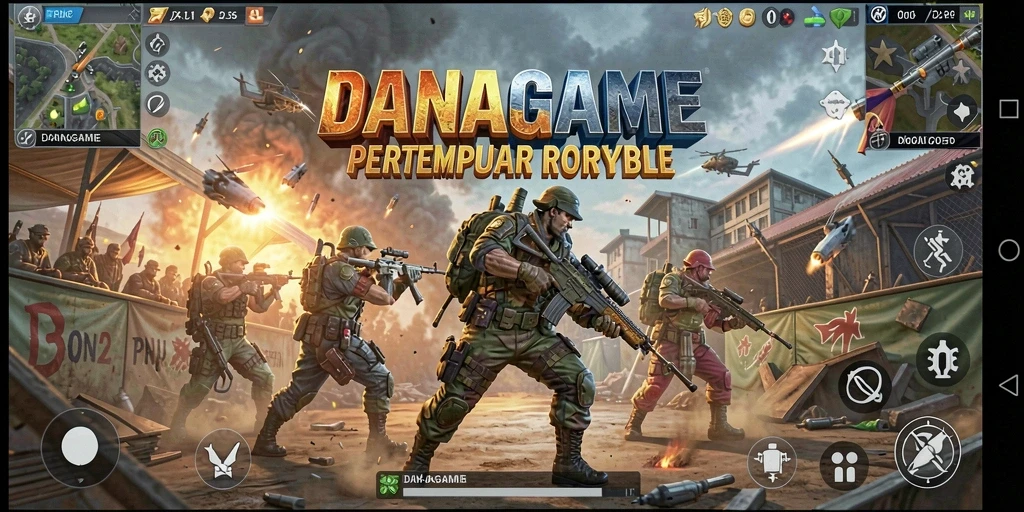 Tangkapan layar gameplay DANAGAME yang menegangkan dalam Battle Royale.