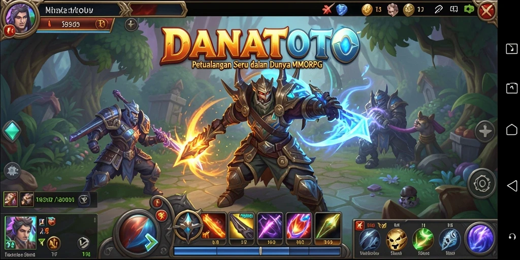 Tangkapan layar gameplay seru dari DANATOTO yang menunjukkan aksi pertempuran.