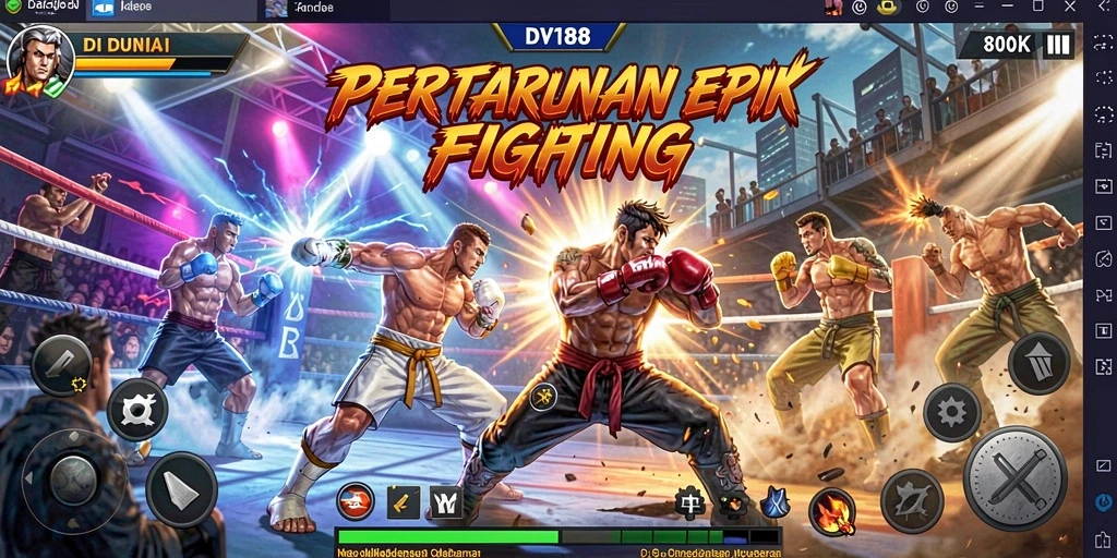 Gameplay Fighting yang dinamis dan mendebarkan dalam DV188.