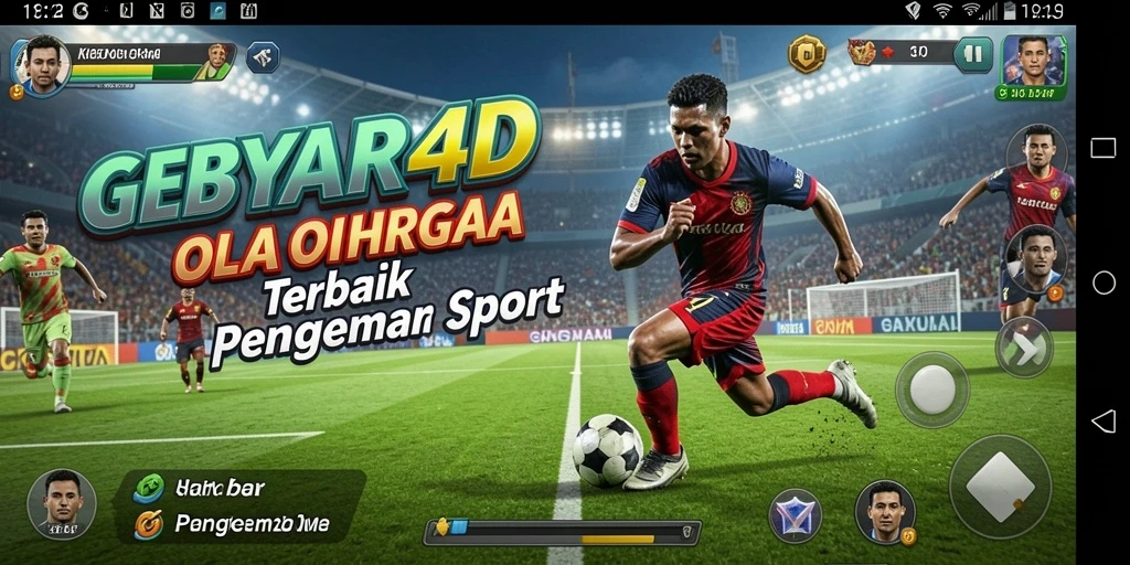 Tampilan gameplay GEBYAR4D yang menarik dan dinamis di lapangan olahraga.