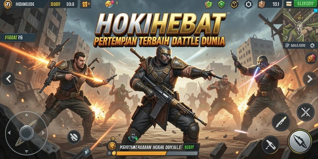 Tangkapan layar HOKIHEBAT menunjukkan aksi pertarungan seru dalam Battle Royale.
