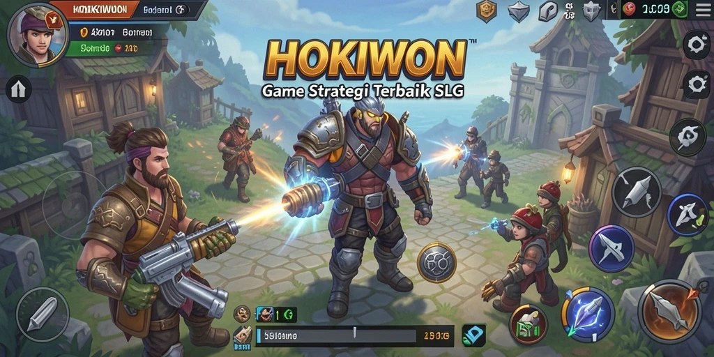 Tampilan gameplay menarik HOKIWON dengan aksi strategi yang mendebarkan.