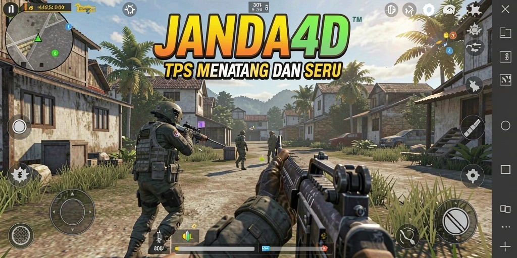 Tampilan menarik dari gameplay TPS JANDA4D yang seru.