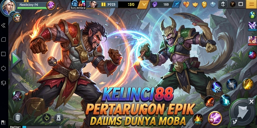 Tampilan menarik KELINCI88 saat pertempuran seru MOBA.