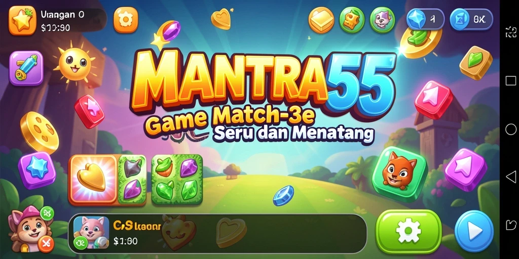 Tampilan gameplay seru MANTRA55 dalam aksi Match-3.