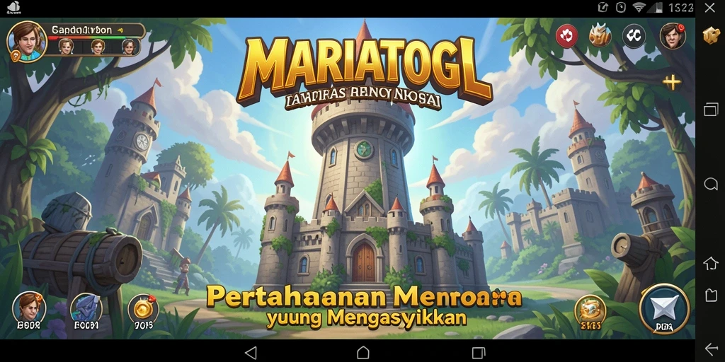 Tangkapan layar menunjukkan pertempuran Tower Defense yang intens.