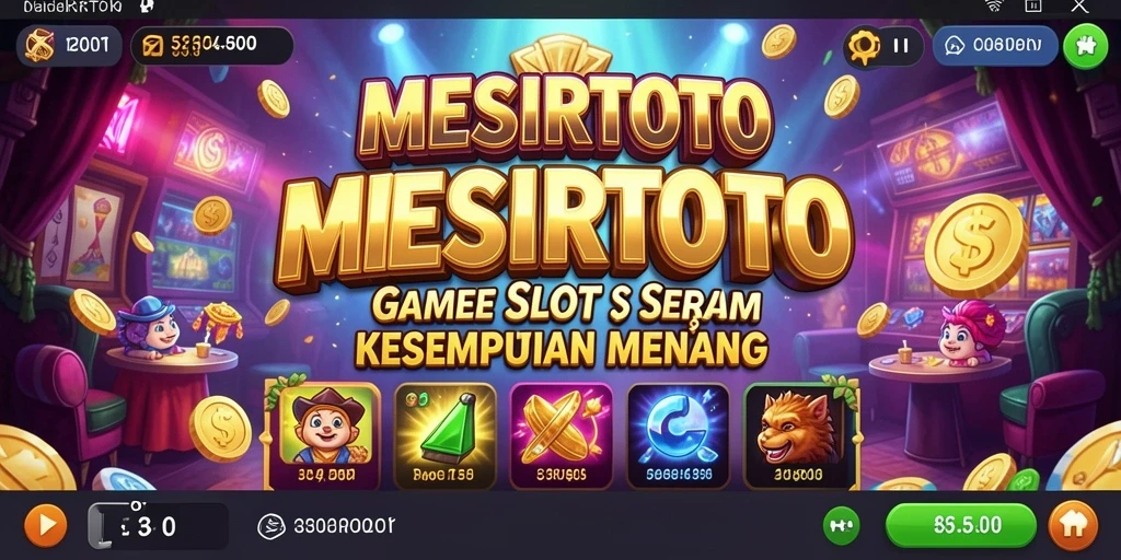 Tampilan gameplay Slot yang menarik dan penuh warna di MESIRTOTO.