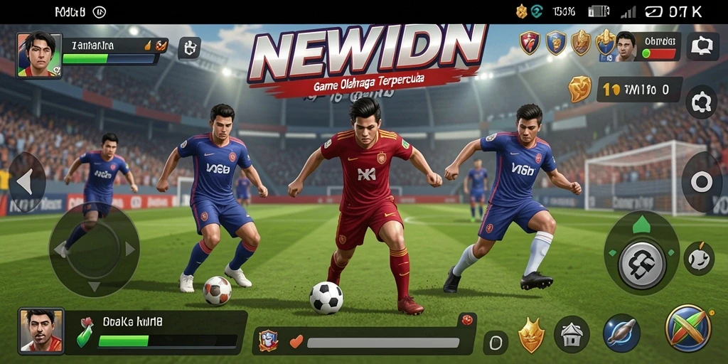 Screenshot gameplay <strong>NEWIDN</strong> yang menunjukkan aksi mendebarkan dalam olahraga.