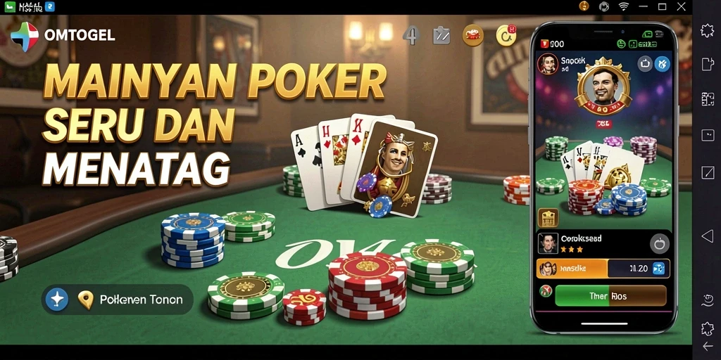 Screenshot permainan OMTOGEL yang menampilkan aksi poker yang seru.