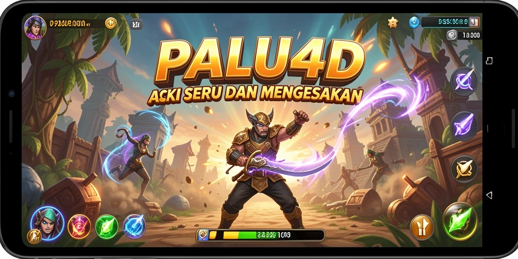 Screenshot gameplay seru dari PALU4D dengan karakter bertarung.