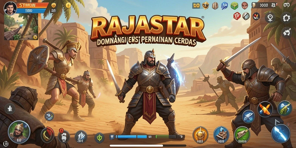 Tampilan gameplay menegangkan RAJASTAR dengan strategi mendalam.