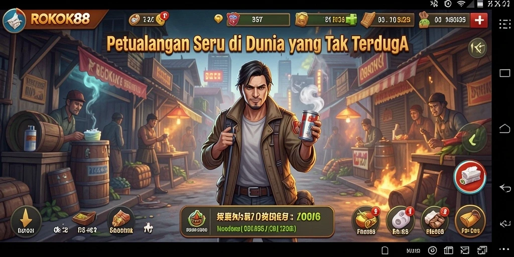 Tampilan gameplay ROKOK88 yang seru dan menantang di alam terbuka.