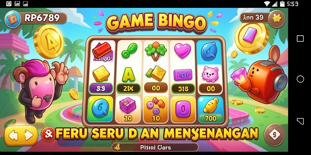 Tampilan gameplay menarik dari RP6789 dengan kartu Bingo yang berwarna-warni.
