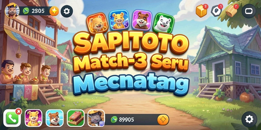 Tampilan gameplay SAPITOTO dengan potongan-potongan warna-warni yang menarik.