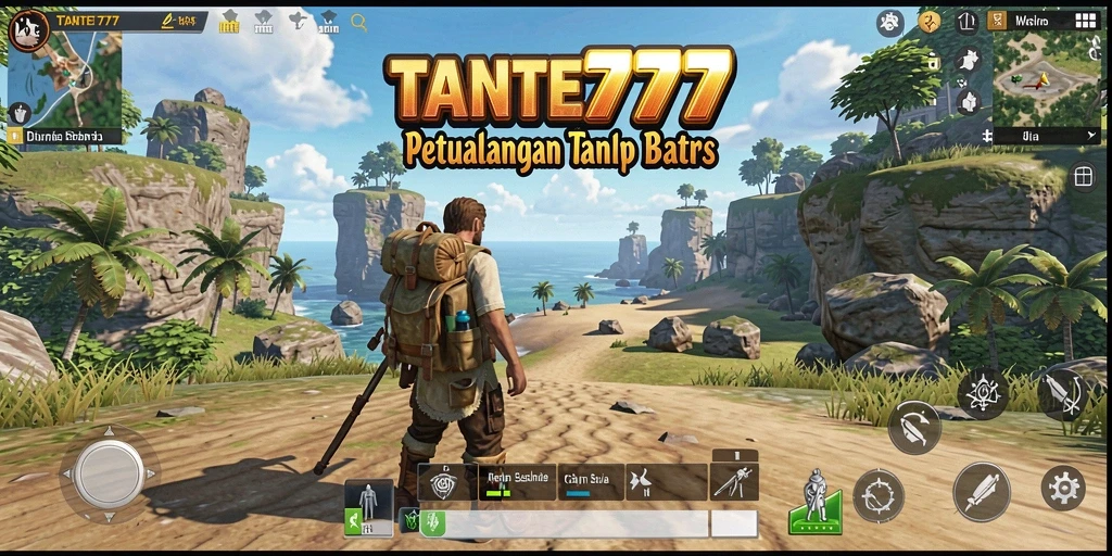 Tangkapan layar gameplay TANTE777 yang menunjukkan eksplorasi dunia terbuka.