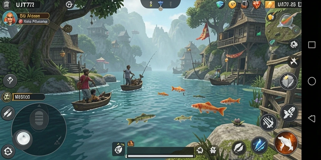 Tampilan gameplay UT77 yang menegangkan dan realistis saat memancing.