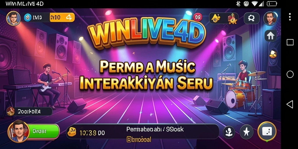 Screenshot gameplay WINLIVE4D menampilkan pengalaman menyenangkan bermain musik.