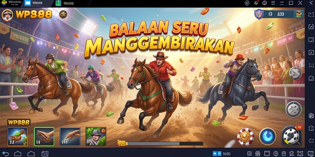 Tampilan gameplay WP888 yang mendebarkan dalam balapan.